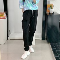 [국내배송]입꼬 아메카지룩 밴딩 핀턱 카고조거팬츠