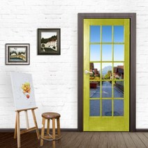 Bj그림벽지 정품/ 손 쉬운 현관문 리폼/ 창문 밖 풍경/ 10종모음/ 현관문 꾸미기/ 현관문 시트지/ Bj Mural Wall Paper/ DIY, 선택3.PP87-003