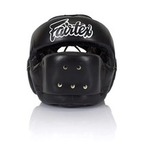 Fairtex 헤드기어 헤드 가드 슈퍼 스파링 대각선 비전 무에타이 복싱 킥복싱용 (HG3 블랙 레이스업 라지), X-Large
