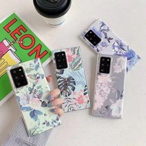 삼성 갤럭시 S21 플러스 울트라 노트20 울트라 레이저 카메라 보호 실리콘 투명 범퍼 레트로 하와이안 스타일 케이스