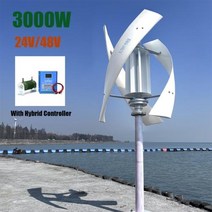 발전기 소형 태양광 캠핑용 3000W 수직 축 자기 부상 풍력 터빈 24V 48V 자유 에너지 가정용 풍차 저속, 24V+with controller+1000w