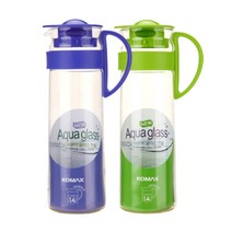 내열 유리 물병 하리오 글라스 가정용 업소용 냉장고 물병 1.4리터, 2개, 그린