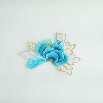 DIY한복 자수패치 그라데이션 와펜 의류부자재, 2보라빛