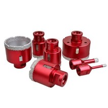 마블 카타 나무 절단기 석재 진공 납땜 드릴링 코어 비트 세라믹 타일 구멍 톱 화강암 대리석 드릴 스레드 포함, 10MM, M14-Red