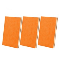 노암(NOAM) 심플 가죽 노트 3개입 SET, A6, 오렌지