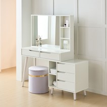 파로마 러블리데이 확장형 입식 화장대 1000 PJ3713, 화장대(수납형) - 화이트, 01_패브릭원목 그레이