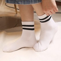 투라인 줄무늬 양말 두줄 중목 스트라이프 여성 패션 학생 삭스 고등 중딩 무지