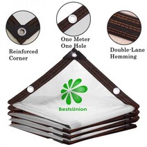 비닐천막 투명 테라스 그늘막 플라스틱 타포린 온실 정원 방수 colth 식물 분재 다육 보온 방진 필름 유지, 1X1M