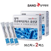 상아제약 엘지지유산균 분말 스틱 3세대 프로바이오틱스 프리 신 포스트 멀티 바이오틱스 락토바실러스 람노서스 균주 FOS 온가족유산균, 2박스, 30스틱