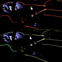 오토크루 차량용 엠비언트 광섬유 면발광 줄 LED 스트립 바 12V, 화이트, USB형, 2M