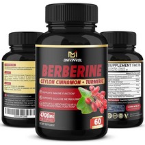 MAPEinc 베르베린 보충제 4700mg 실론 계피 강황 함유 효능 면역 기능 60정, 베르베린60정, 1개