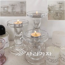 캔들홀더 유리촛대 엔틱 양초 크리스탈촛대 트레이, 대