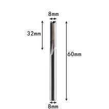 Xuhan 3.175mm 4mm 6mm 8mm 생크 2 플루트 텅스텐 카바이드 엔드 밀 CNC 라우터 비트 조각 스트레이트 슬롯 밀링 커터, CHINA, 8X32X60, 1pcs