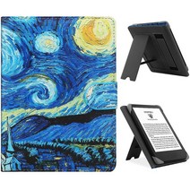 LIUDENWIN 15.2cm(6인치) 17.3cm(6.8인치) 페이퍼화이트 E-리더기용 범용 케이스 Kobo Clara HD/Kobo Clara 2E 가죽 스탠드 커버 15, starry sky