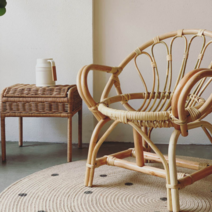 아기 유아 라탄 의자 발리 인테리어 핸드메이드 스튜디오 촬영 소품, 단일옵션