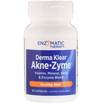Enzymatic Therapy 더마 클리어 아크니 자임 헬시 스킨 여드름 90캡슐