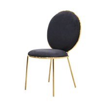 샤르망 체어 카페 식탁 화장대 골드 스웨이드 의자, 색상:다크그레이