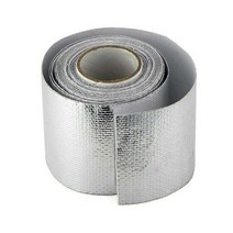 보온재테이프유리 섬유 열 반사 테이프 실버 고온 밴드 랩 단열 사운드 배기 Shi U4C6 5m x, 01 Silver