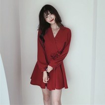 보헤미안 원피스 프렌치 봄계절 빈티지 허리보정 슬림핏 작은 키 빅사이즈 짧은 200 근 4186318435