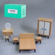 인형집 미니어쳐 가구 거실 침실 주방 욕실 모형 세트, 화이트 침실세트