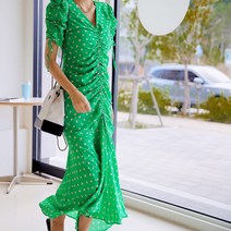 하이데일리 셔링 도트 롱원피스