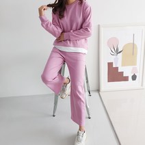 윤코코 여성 레이어드 맨투맨 트레이닝 세트