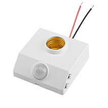 에서 선박 us E27 PIR 적외선 모션 센서 LED 전구 램프 조명 벽 홀더 소켓 AC85-265V, 한개옵션0