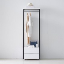 화이트 600 2단 이동식 행거형 서랍장 _ 239599ea