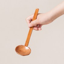 가정식 쓰리옻칠 원목 우드 우동 라멘 캠핑 맛보기 스푼 국물요리 전골 나베 미니 나무국자, 미니 국자