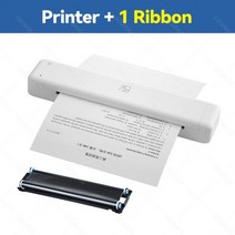 슬림 무선 프린터 휴대용 HPRT MT800 A40 전송 직접 프린터 계약서류용 PDF 사진 일반 A4 용지 인쇄 159760, White add 1Ribbon