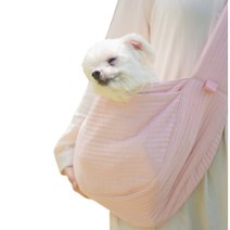 퍼닝 강아지 슬링백 포대기 이동가방, 핑크
