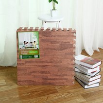 우드 그레인 소프트 미끄럼 방지 폼 플레이 퍼즐 매트 30*30cm DIY 장난감 EVA 바닥 카펫 어린이 놀기 집 주방용, Dark wood color_CHINA
