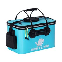 효담상회 낚시 방수 접이식 두레박 밑밥통 살림망 살림통 미끼통 낚시용품 낚시채비, 스카이블루