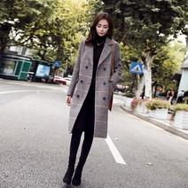 모직 코트 여중 롱 가을 겨울 트렌드 치노 체크 코트