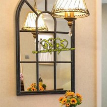 아치형 창문거울 창문형 거울 실내 디자인 빈티지, 렌즈 없는 노스웨스트 킹 블루 60x100