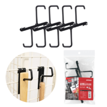 ㄷ자 철망 진열대 고리 세트 백화점 매장 상품 진열 고리 행거 철망용 고리 편의점 창고 문구점, 검정색, 8개입