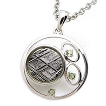 기베온 운석 목걸이 천연석 펜던트 몰다바이트 3 돌이있는 나미비아 산 Silver925 파워 스톤