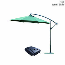 Ocean Whale 초대형 가든 원형 파라솔 + 물통 받침대 세트, 와인+물통 받침대