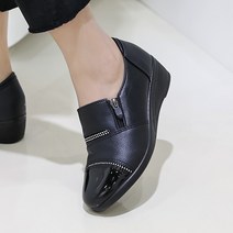 제이슈 보온내피 카라 큐빅 통굽 컴포트슈즈 4cm