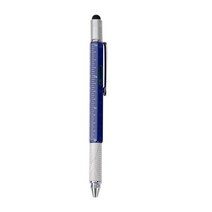 6 In 1 다기능 도구 펜 정전식 스피릿 레벨 스케일 터치 스크린 금속 볼펜 건설 개, CHINA, blue