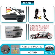 어라운드뷰 후방 사이드 카메라 Aycetry CCD HD 자동차 트렁크 핸들 후면 아우디 A4 A5 S5 Q3 Q5 VW 골프, 02 Static-175 de