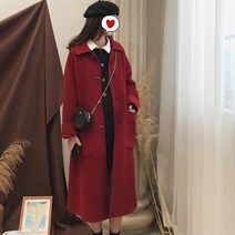 여자싱글코트 오버핏 미디 롱 모직코트 여성 가을겨울 추가 면 두꺼운 캐시미어 니 2599831889