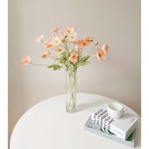 양귀비 조화 장식 피치코랄 생화같은 인테리어 수입 고급 실크플라워 카페 꽃다발 부쉬, 레드
