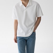 스타일에스 단추 로이 반팔 카라 티셔츠