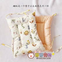 수제 순수 코튼 개 매트 사계절 유니버설 개집 케이지 매트 고양이 매트리스 기계 세탁 가능 변형 불가능한, 작은꽃야옹 AB버전_M 가로 45x 세로 60cm
