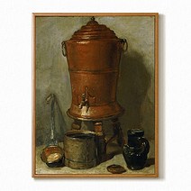 Jean-Baptiste-Simeon Chardin 장 바티스트 시메옹 샤르댕 작품 구리 물항아리 / 카페 집 거실에 걸면 좋은 그림액자, 블랙