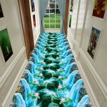 복도 착시 러그 연못 징검다리 3D 통로 카펫 100x160cm
