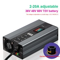 인산철 배터리 시동 충전기 20A 조절 5A 15A 54.6V 58.V 84V 73V 16S 67.2V 42v 43.8V 14S 58.8V 87.6v 88.2v 72V 48V 36, [02] 10S 42V li ion, [01] 2-20A adjustable