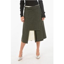 Maison Margiela DOUBLE-LAYERED TWI 톤 울 MIDI 스커트 S29MA0496 S53457 697