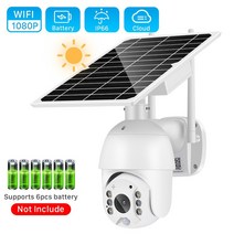 태양광 패널 인버터 설치 태양열 10 0P WIFI 카메라 W 전지 PTZ 카메라 야외 2MP PIR 인간 경보 CCTV 30M IR/컬러 IP, Wifi Cam(Add 32G), EU 플러그